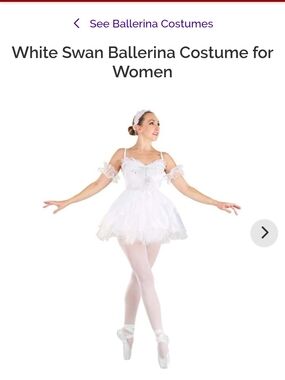 Halloween Costumes White Swan Ballerina Costume for Adults - White, Large